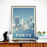 Affiche Voyage Vintage Ville Perth Queensland | Australie