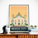 Affiche Voyage Vintage Ville Mexico City Mexique | Palacio de Bellas Artes