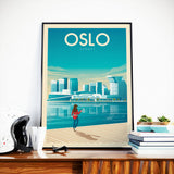 Affiche Voyage Vintage Ville Oslo Norvège | Scandinavie