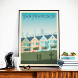Affiche Voyage Vintage San Francisco Californie Etats-Unis | Painted Ladies