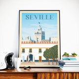Affiche Voyage Vintage Ville Séville Andalousie Espagne | La Giralda