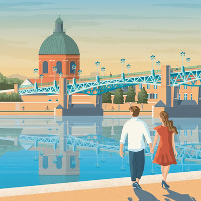 Die Neuheit im Januar Nr. 1: eine Illustration der rosa Stadt ... Toulouse