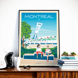Affiche Voyage Vintage Ville Montréal Canada | Stade Olympique