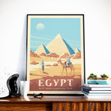 Affiche Voyage Vintage Le Caire Egypte | Pyramide de Gizeh
