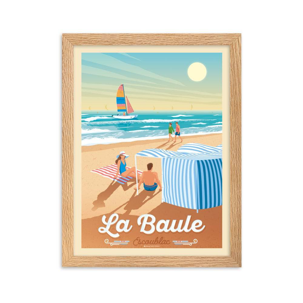 Affiche Déco Barcelone Plage Vintage – Toile 40 X 50 Cm, Impression Haute Qualité, Décoration Murale Moderne