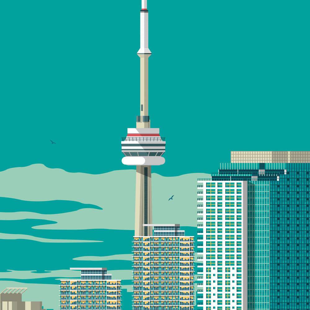 Poster de voyage vintage Canada Toronto Ontario 20 x 30 cm Poster de voyage vintage Canada Toronto Ontario 20 x 30 cm
