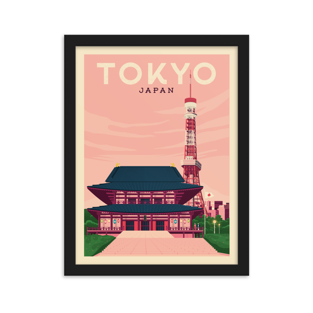 Vintage Tokyo Poster, Poster Tokyo City Japan