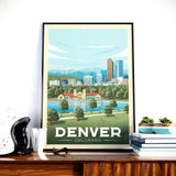 Affiche Voyage Vintage Denver Colorado Etats-Unis | Nature | Montagne