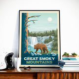 Affiche Voyage Vintage Great Smoky National Park Etats-Unis | Nature | Montagne