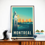 Affiche Voyage Vintage Ville Montréal Québec | Canada