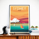 Vintages Stadt-Reise-Plakat Sydneys Australien | Opernhaus