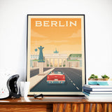 Affiche Voyage Vintage Ville Berlin Allemagne | Porte de Brandebourg