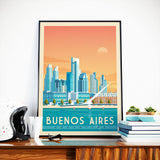 Affiche Voyage Vintage Ville Buenos Aires Argentine | Puerto Madero
