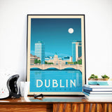 Stadt-Vintages Reise-Plakat Dublins Irland | Ha'Penny Bridge