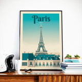 Affiche Voyage Vintage Ville Paris France | Tour Eiffel