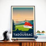 Affiche Voyage Vintage Ville Tadoussac Québec Canada