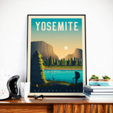 Vintage Travel Poster Yosemite National Park USA | Mountain Nature